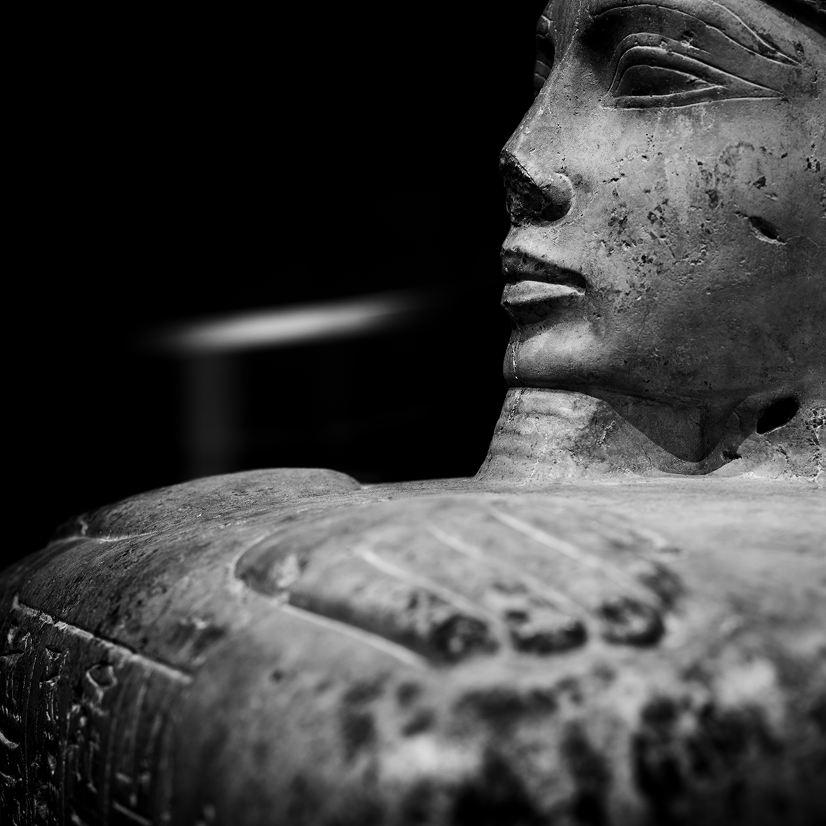 Staatliches Museum Ägyptischer Kunst, München, Block statue of the High Priest of Amun, Bakenkhonsu, new kingdom 18 emperor. dynasty, Thebes - Karnak, limestone